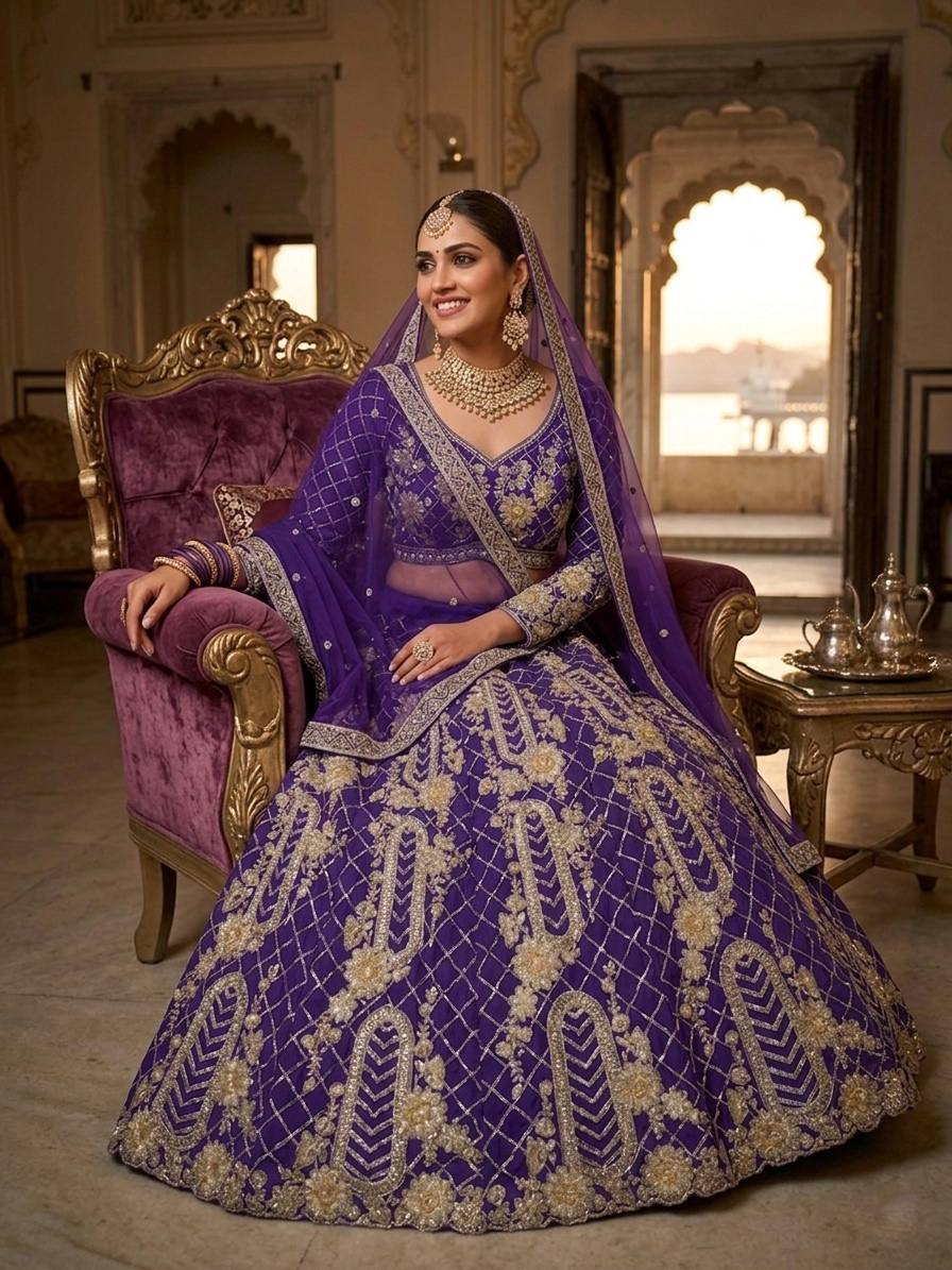 Launching 4 meter flared Premium Quality Soft Net Lehenga