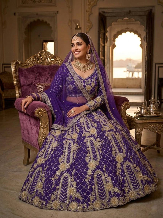 Launching 4 meter flared Premium Quality Soft Net Lehenga