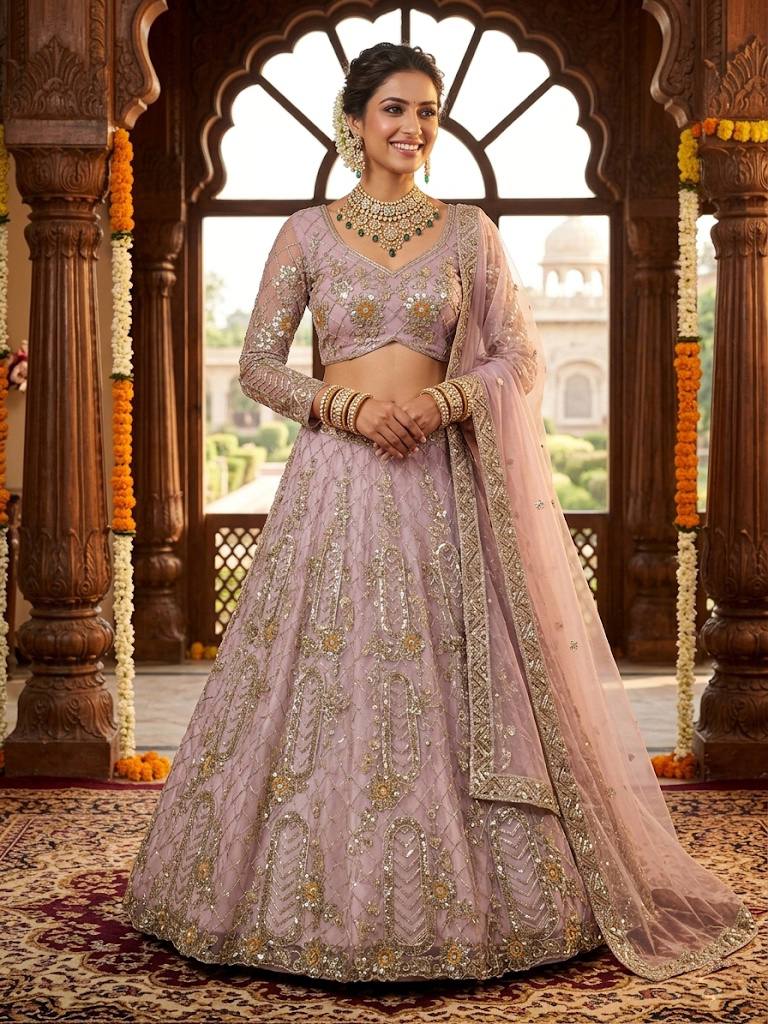 Launching 4 meter flared Premium Quality Soft Net Lehenga