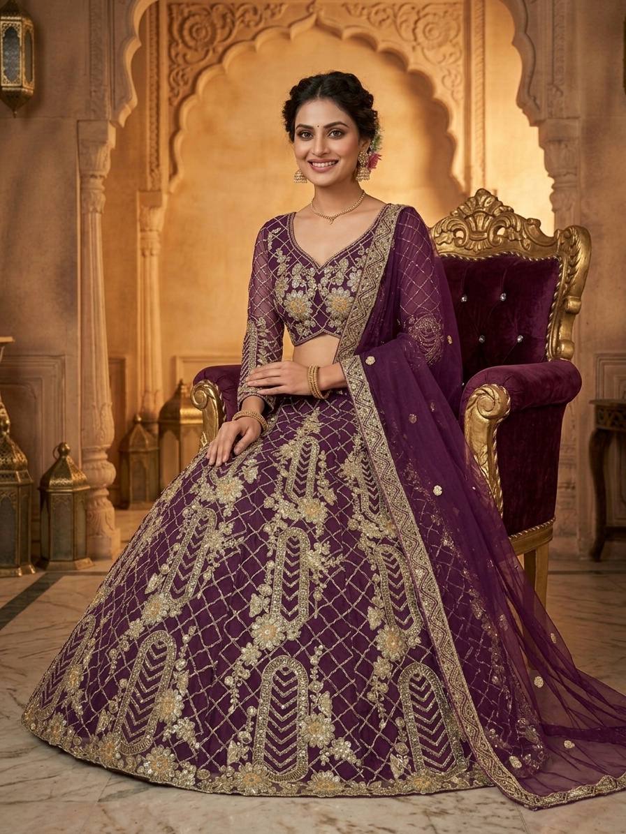 Launching 4 meter flared Premium Quality Soft Net Lehenga