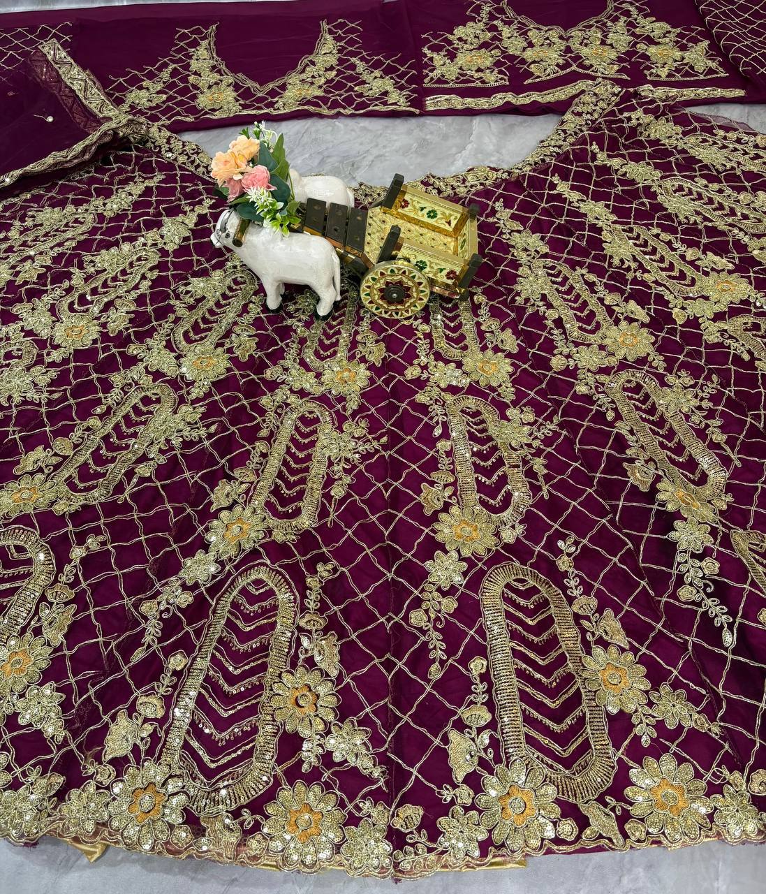 Launching 4 meter flared Premium Quality Soft Net Lehenga