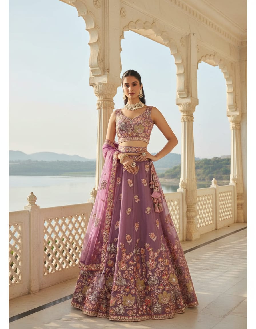 Fandy Zari Sequence & Embroidery Lehenga