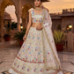 Launching 4 meter flared Fox Georgette Real Mirror and Frill Work Lehenga