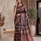 Intricately Ajrak Digital print saree