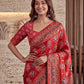 Intricately Ajrak Digital print saree