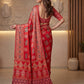 Intricately Ajrak Digital print saree