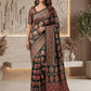 Intricately Ajrak Digital print saree