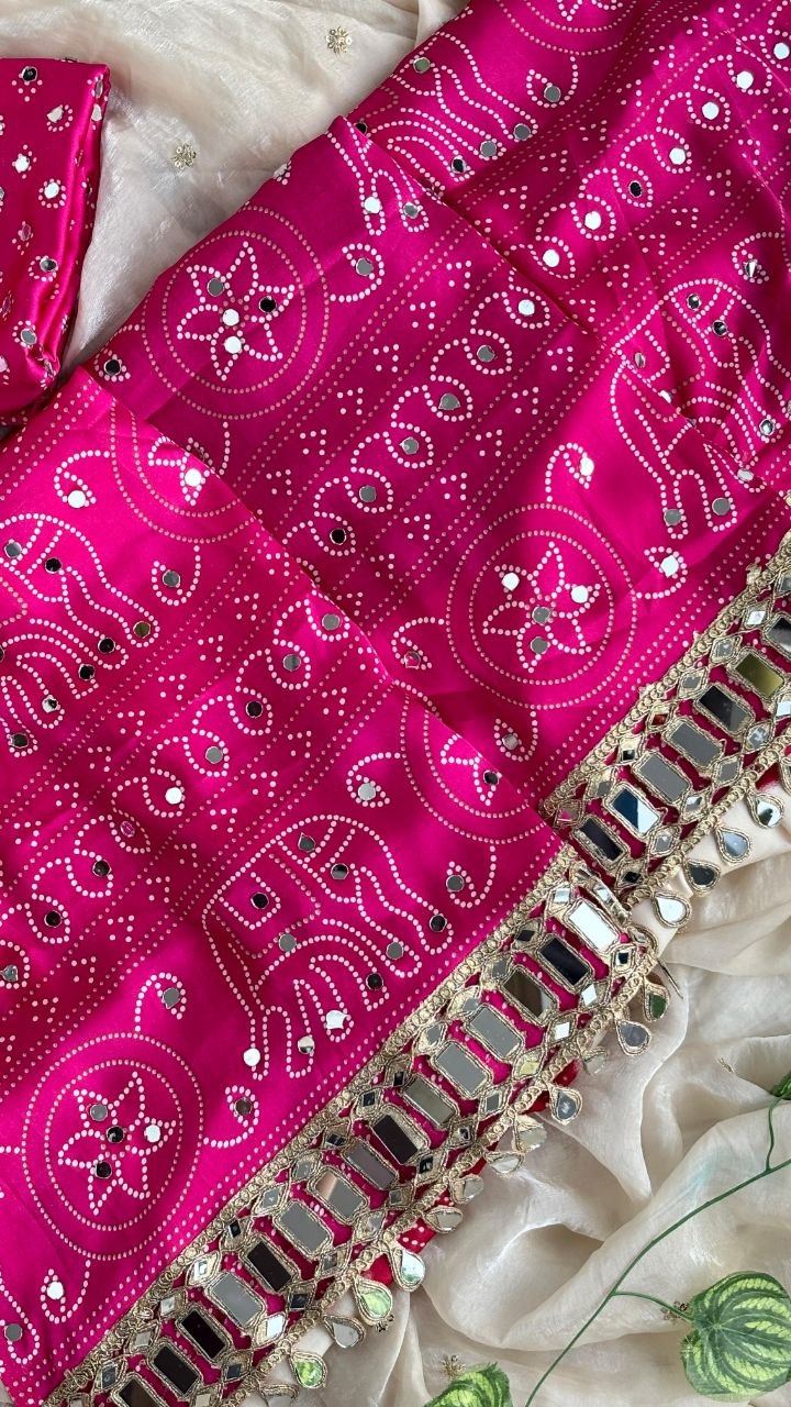 Very Soft and Elegant Rich look Original Japan Sartin Ajarak Print Saree