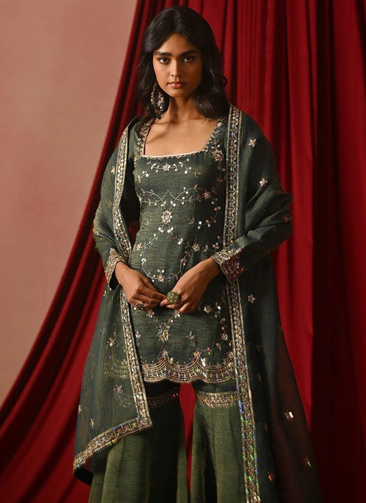 Silk Zari Sequence & Embroidery Work