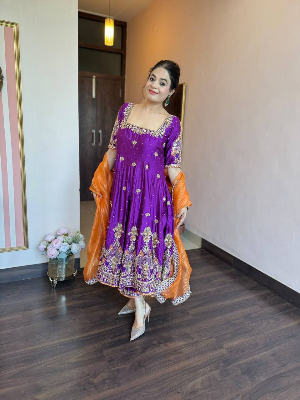 PREMIUM READYMADE LUXURY ANARKALI SUIT 3 PIS