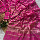 Superb Soft Tusser silk  fabric with zari chex fabric saree