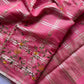 Superb Soft Tusser silk  fabric with zari chex fabric saree