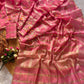 Superb Soft Tusser silk  fabric with zari chex fabric saree