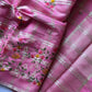 Superb Soft Tusser silk  fabric with zari chex fabric saree