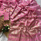 Superb Soft Tusser silk  fabric with zari chex fabric saree