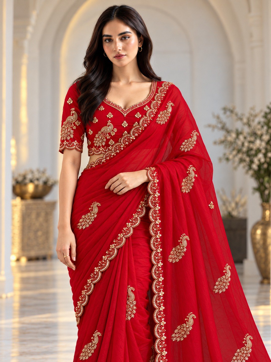 Designer Party Wear Fendy Satin Silk Saree