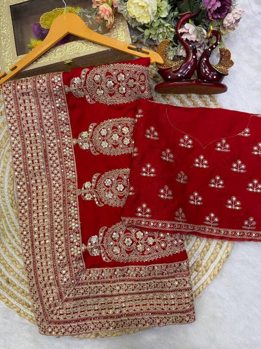 Blooming Vichitra Silk Saree