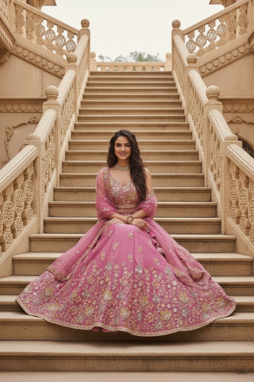 Fandy Zari Sequence & Embroidery Lehenga