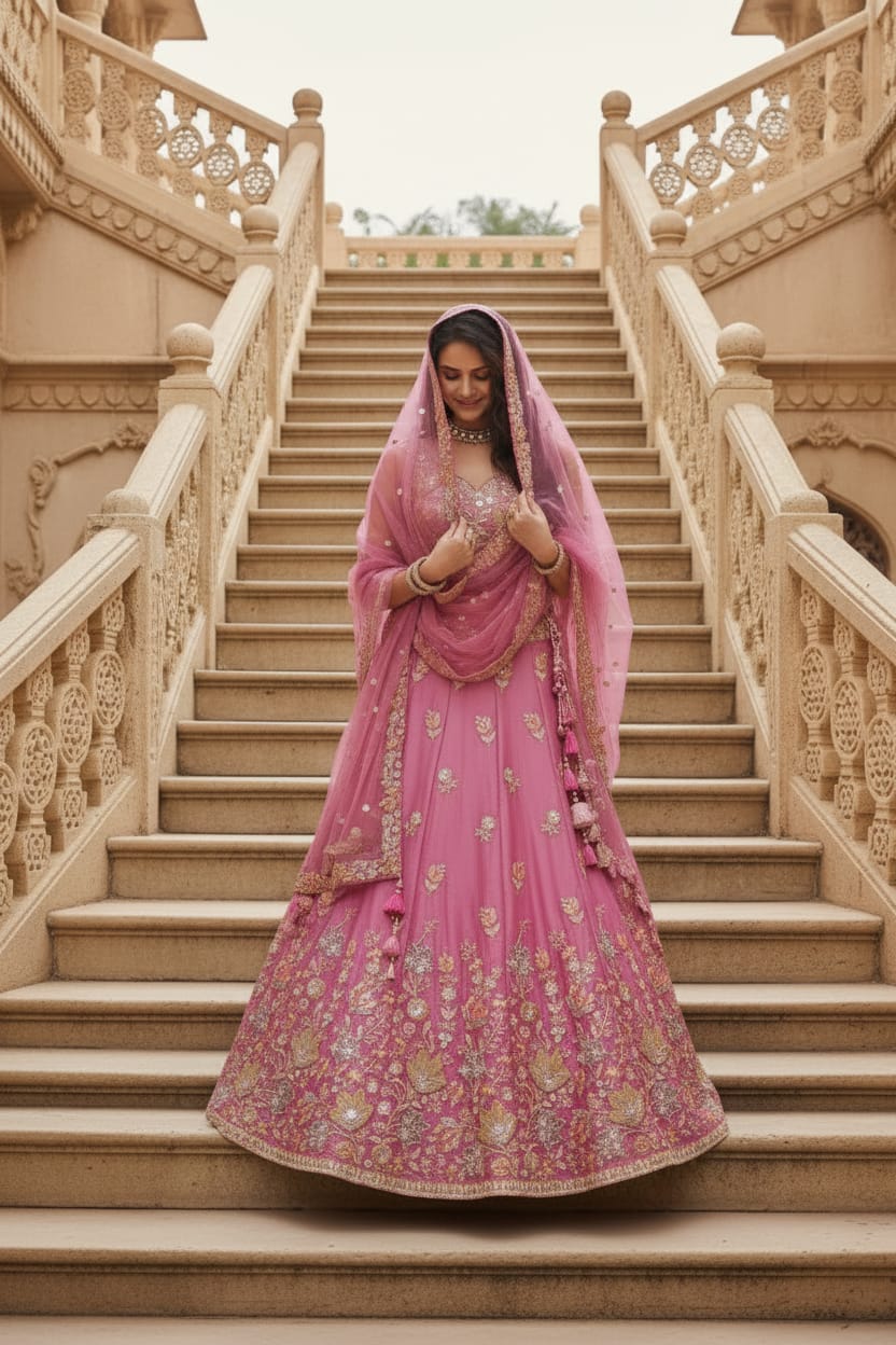 Fandy Zari Sequence & Embroidery Lehenga