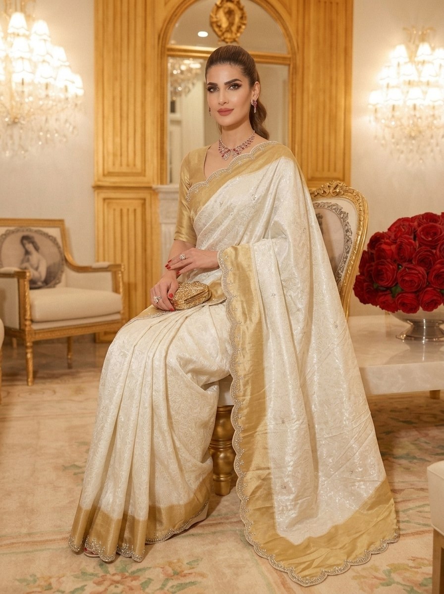 Wedding Wear Pure Kanjivarm Silk Beads Work Saree