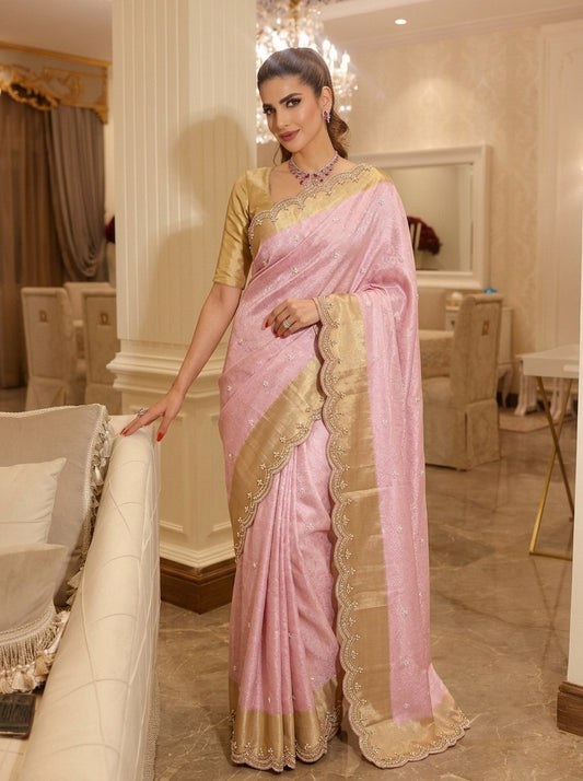 Wedding Wear Pure Kanjivarm Silk Beads Work Saree