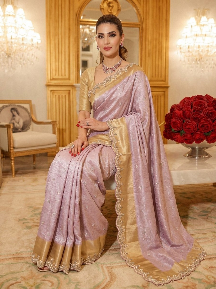 Wedding Wear Pure Kanjivarm Silk Beads Work Saree