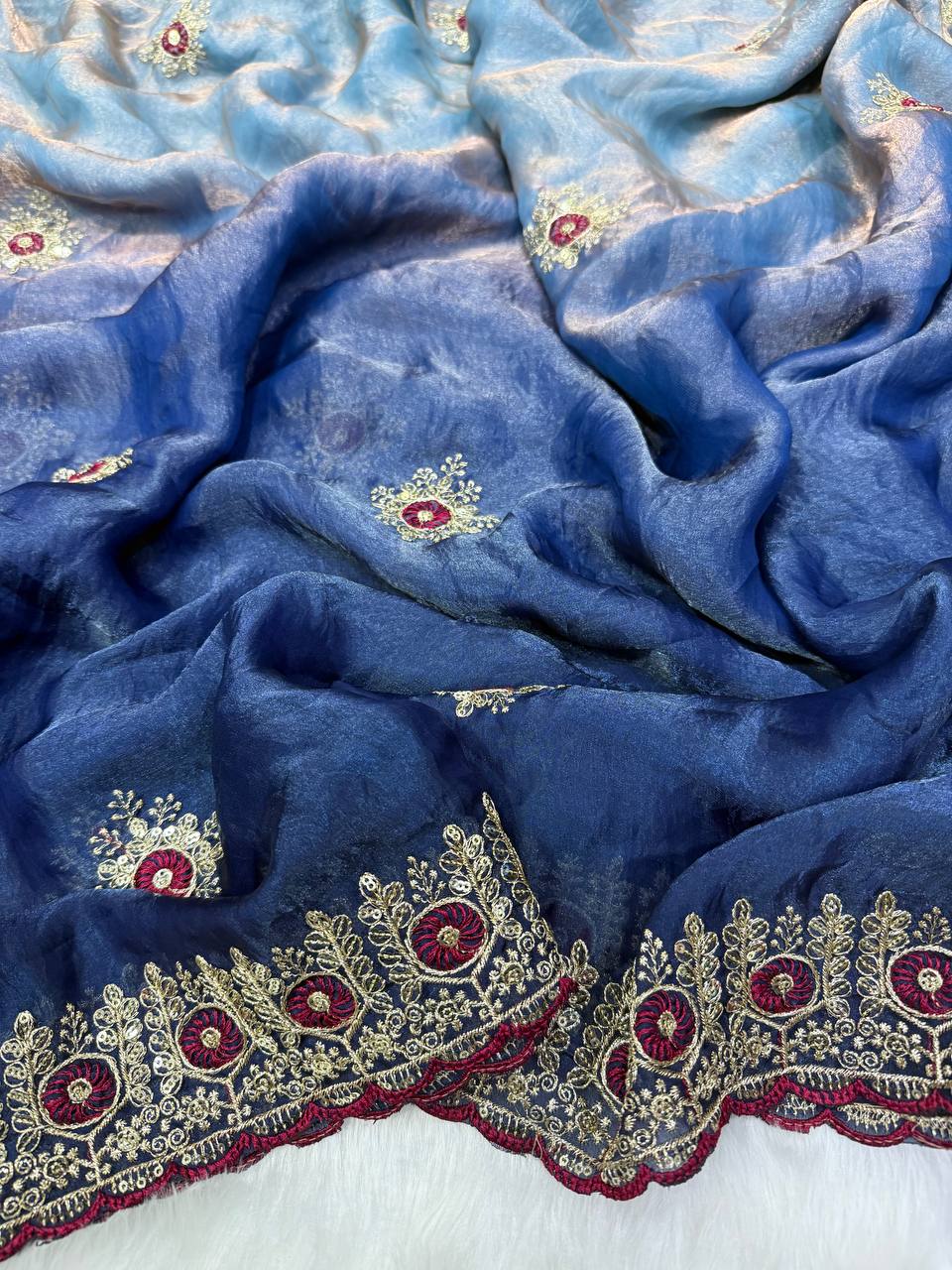 Premium two tone Space Silk Saree