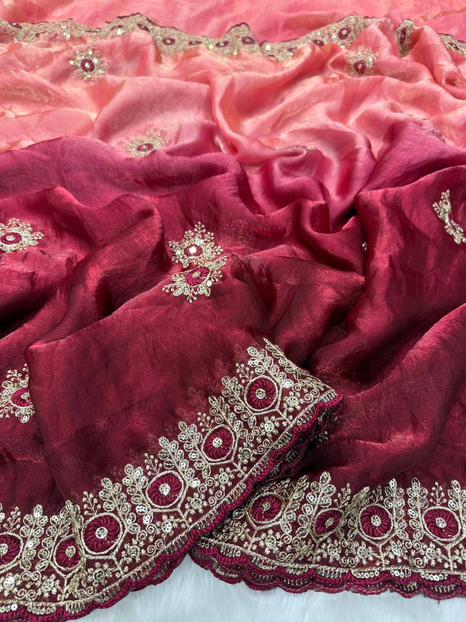 Premium two tone Space Silk Saree