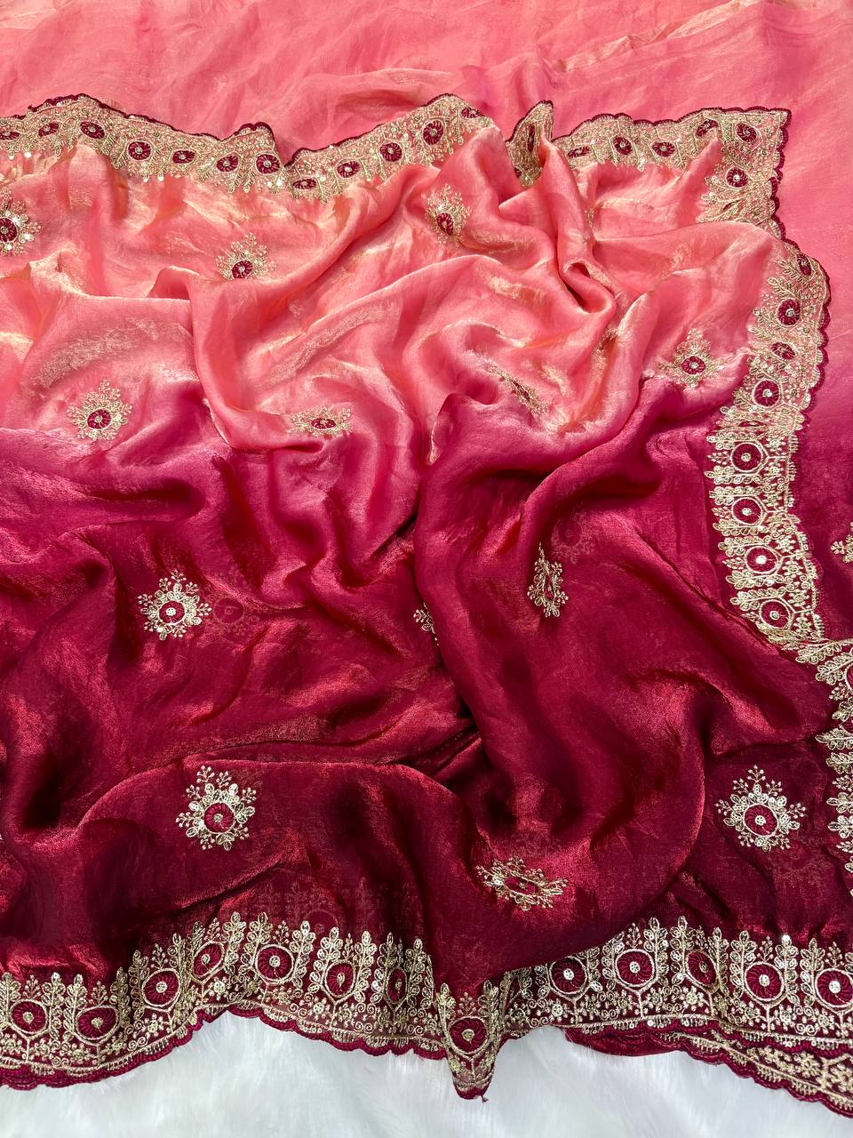 Premium two tone Space Silk Saree
