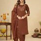 Marina Silk Multi Embroidery Thread With Hand Work Suit