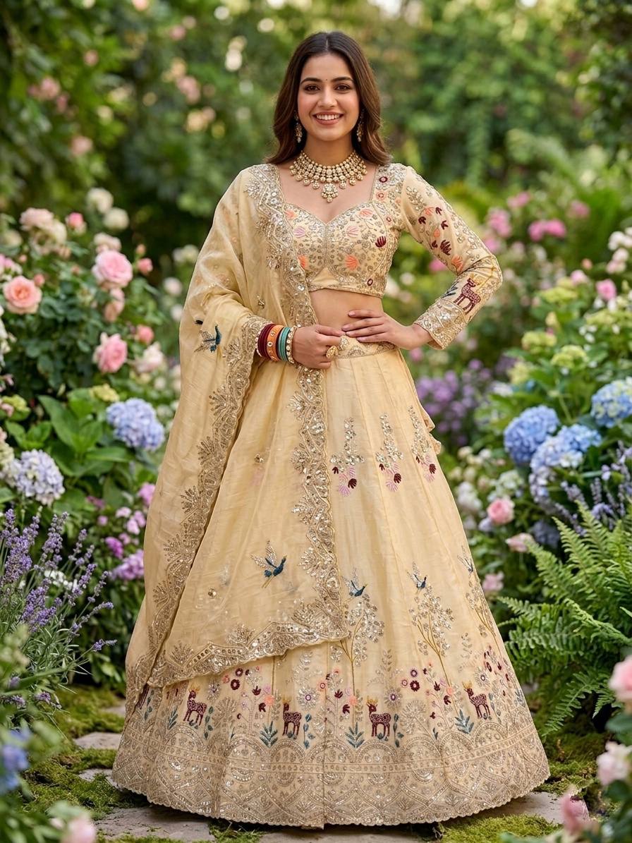 Launching 4 Meter Flared Premium Fendy Silk Lehenga