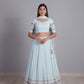 Georgette Multi sequence thread Embroidery work Lehenga