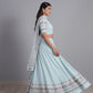 Georgette Multi sequence thread Embroidery work Lehenga