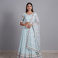 Georgette Multi sequence thread Embroidery work Lehenga