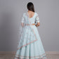 Georgette Multi sequence thread Embroidery work Lehenga