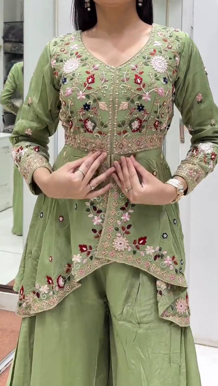 RANGOLI SILK SEQUENCE EMBROIDERY SUIT