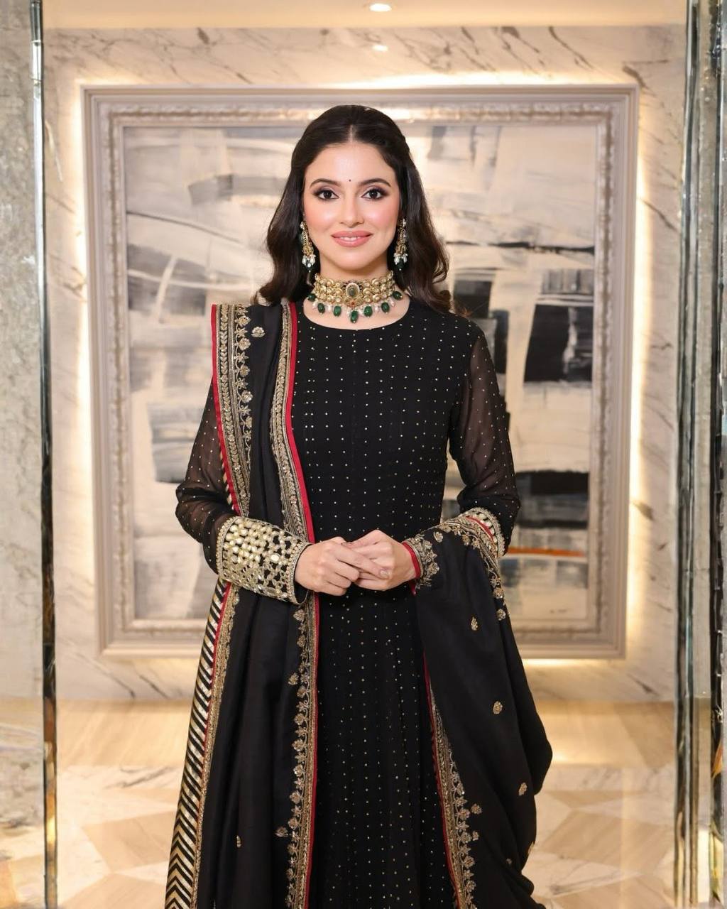 PREMIUM READYMADE LUXURY ANARKALI SUIT 3 PIS