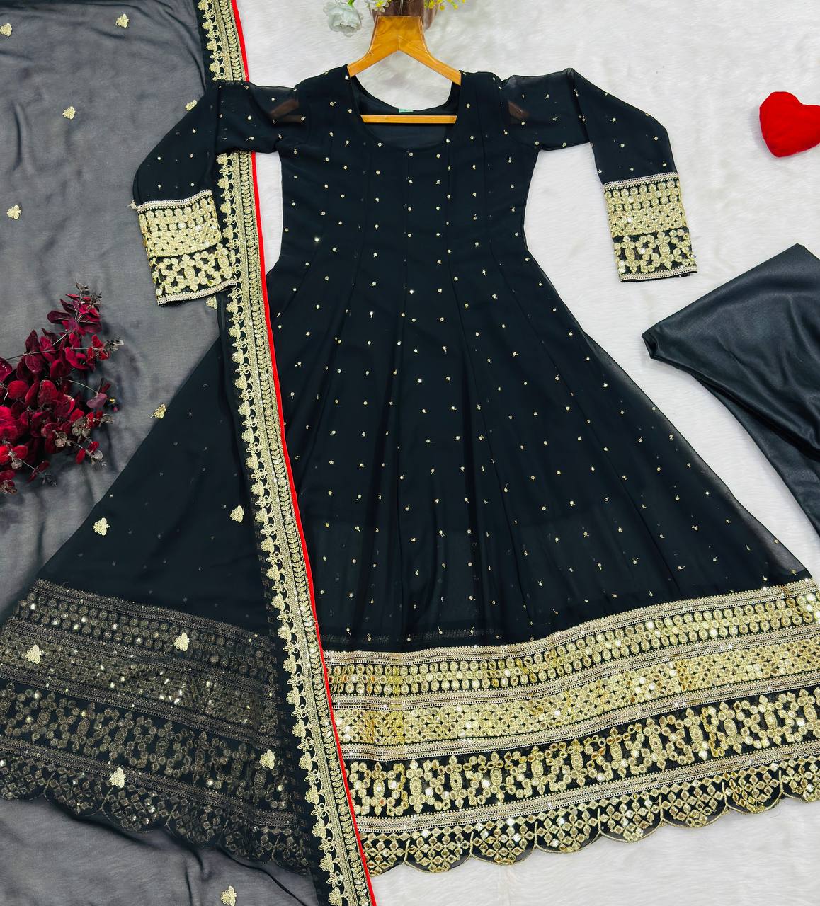 PREMIUM READYMADE LUXURY ANARKALI SUIT 3 PIS