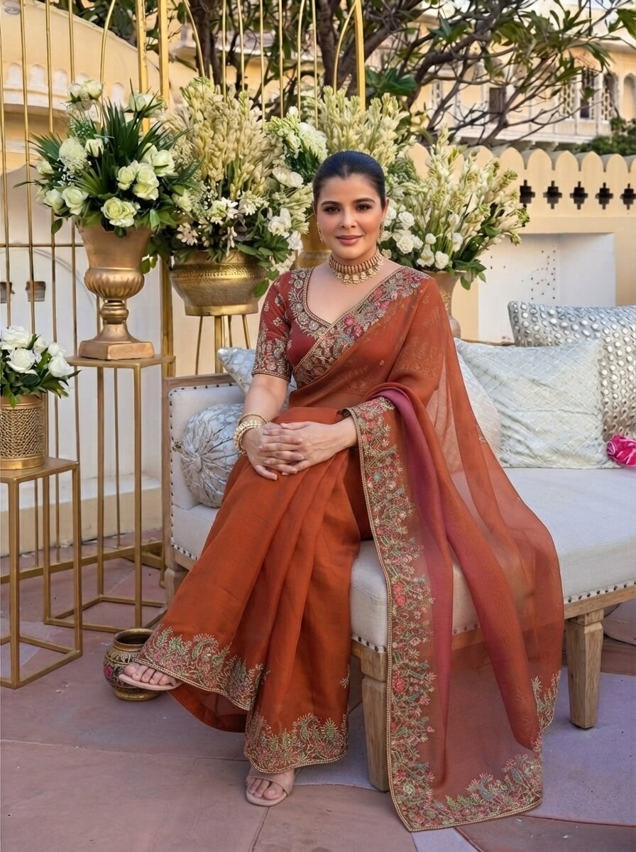 Party & Wedding Wear Soft Fendy Satin silk Saree