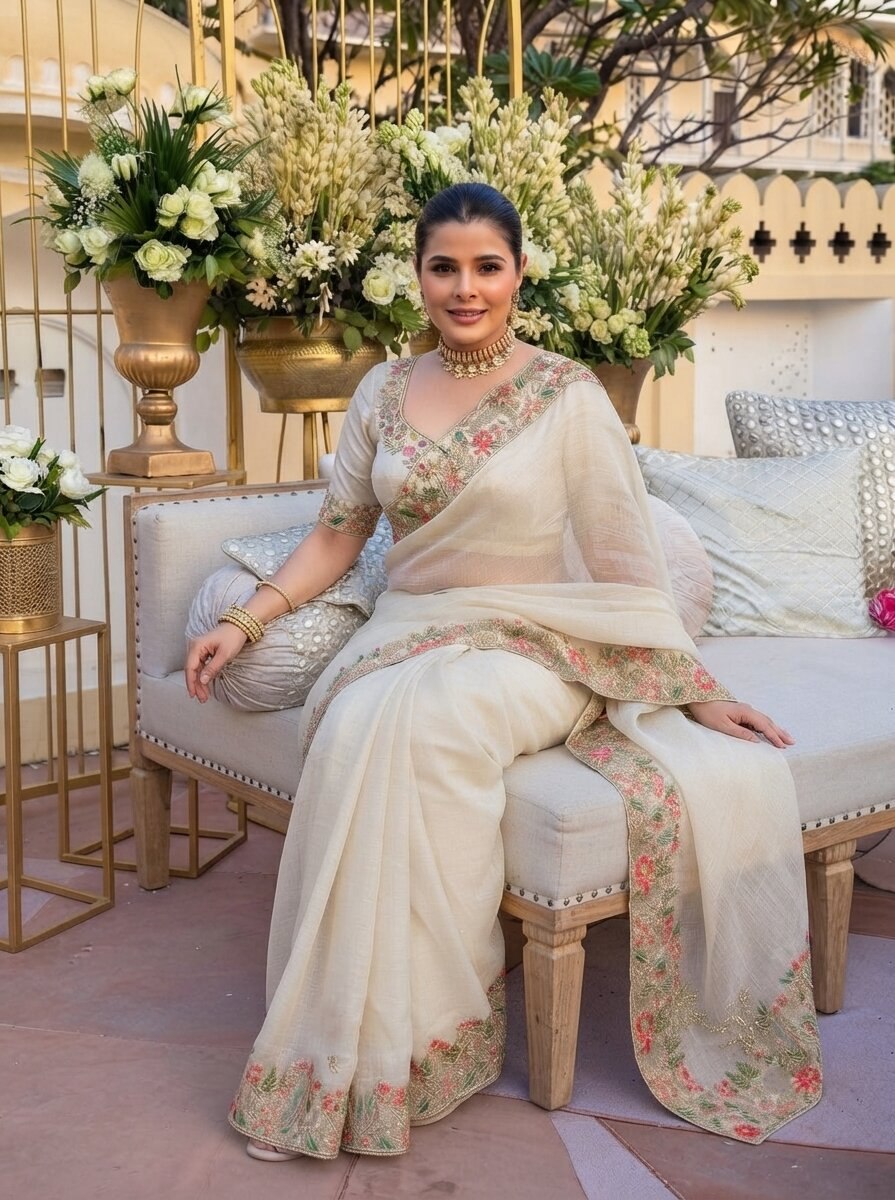 Party & Wedding Wear Soft Fendy Satin silk Saree