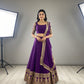 Faux Georgette Zari Sequence Embroidery Lehenga