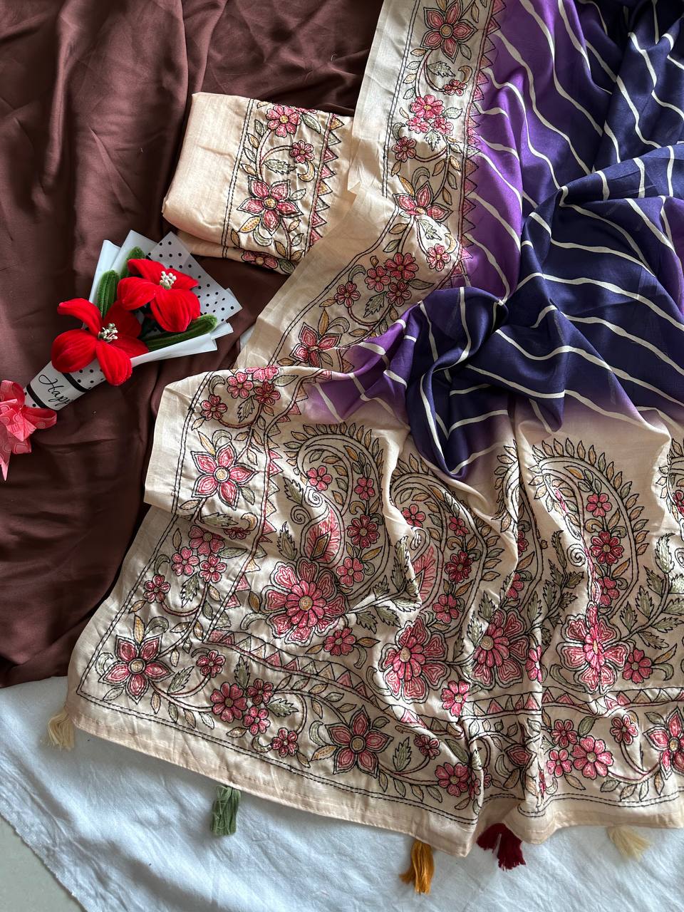 Pure handloom tussur silk saree