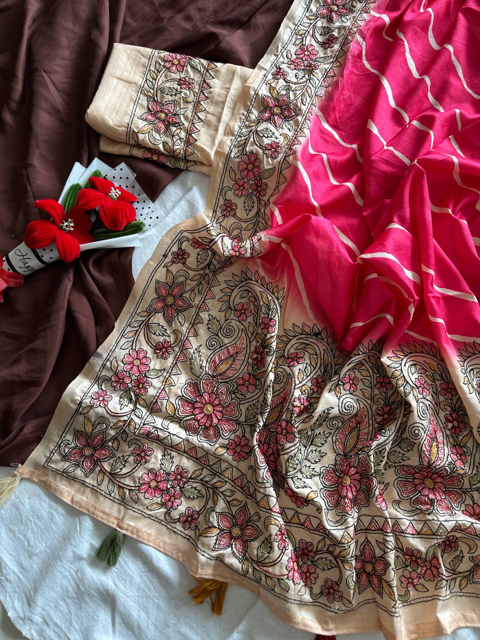 Pure handloom tussur silk saree