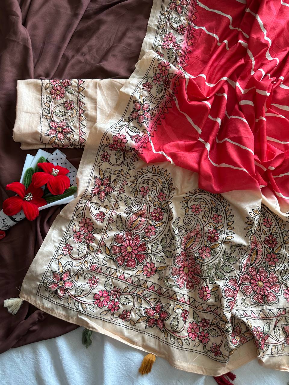 Pure handloom tussur silk saree