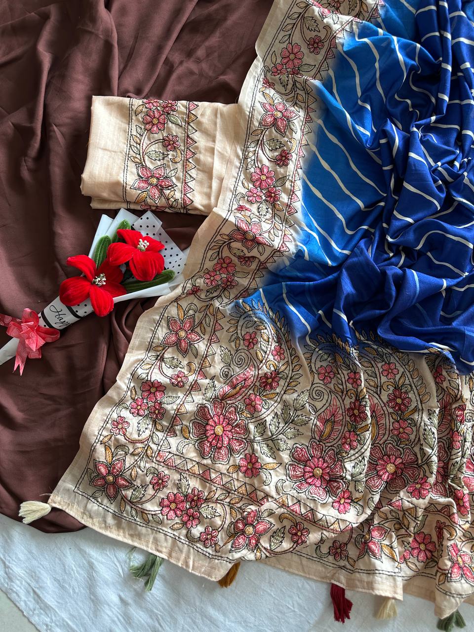 Pure handloom tussur silk saree
