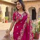 Fendy Sattin With C -pallu 3 mm sequence coding embroidery work saree