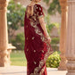 Fendy Sattin With C -pallu 3 mm sequence coding embroidery work saree