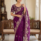Fendy Sattin With C -pallu 3 mm sequence coding embroidery work saree