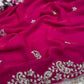 Fendy Sattin With C -pallu 3 mm sequence coding embroidery work saree