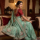 Pure Fandy Sattin Silk With Beautiful Original Rose Gold Beads Saree